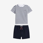 Tommy Hilfiger Baby Boys Navy Striped T-Shirt and Short Set | Casa Childrenswear