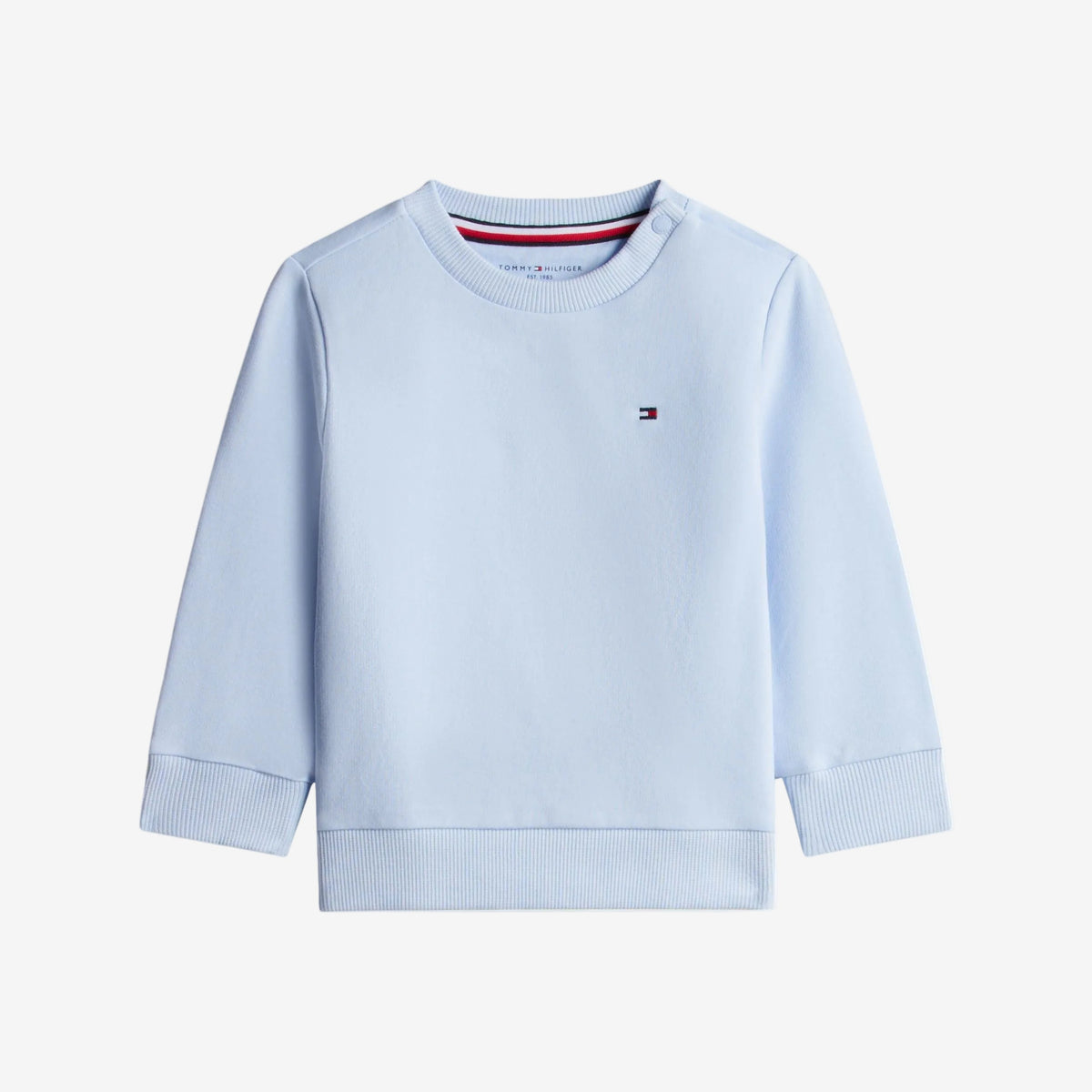 Tommy Hilfiger Baby Light Blue Cotton Sweatshirt | Casa Childrenswear