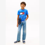 Tommy Hilfiger Boys Blue Wavy Flag T-Shirt | Casa Childrenswear