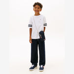 Tommy Hilfiger Boys White Varsity Stripes T-Shirt | Casa Childrenswear