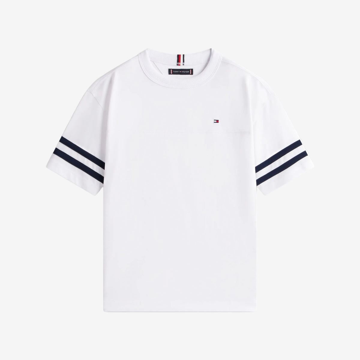 Tommy Hilfiger Boys White Varsity Stripes T-Shirt | Casa Childrenswear