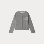 Bonpoint Grey Cherry Logo Cardigan | Casa Childrenswear