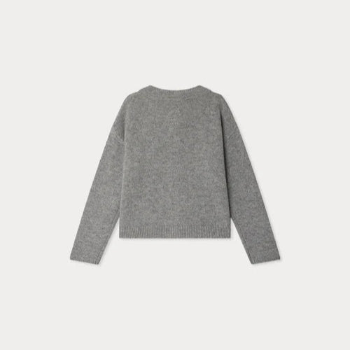 Bonpoint Grey Cherry Logo Cardigan | Casa Childrenswear