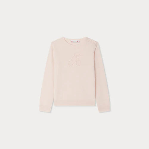 Bonpoint Light Pink Cherry Logo Jumper | Casa Childrenswear