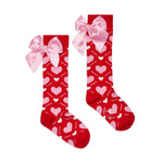Leah Red Heart Knee High Socks