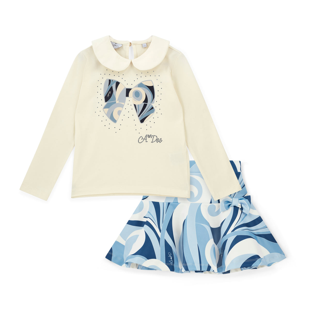 Nellie Blue Swirl Print Skirt Set