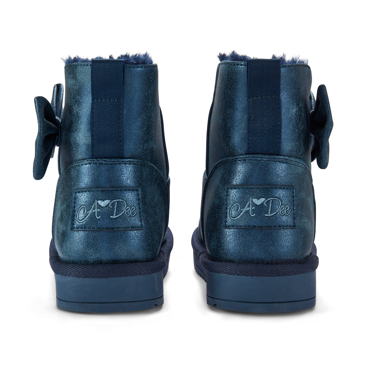Bowtiful Navy Faux Suede Boot