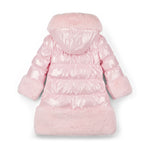 A Dee Aurora Pink Long Fur Trim Jacket | Casa Childrenswear