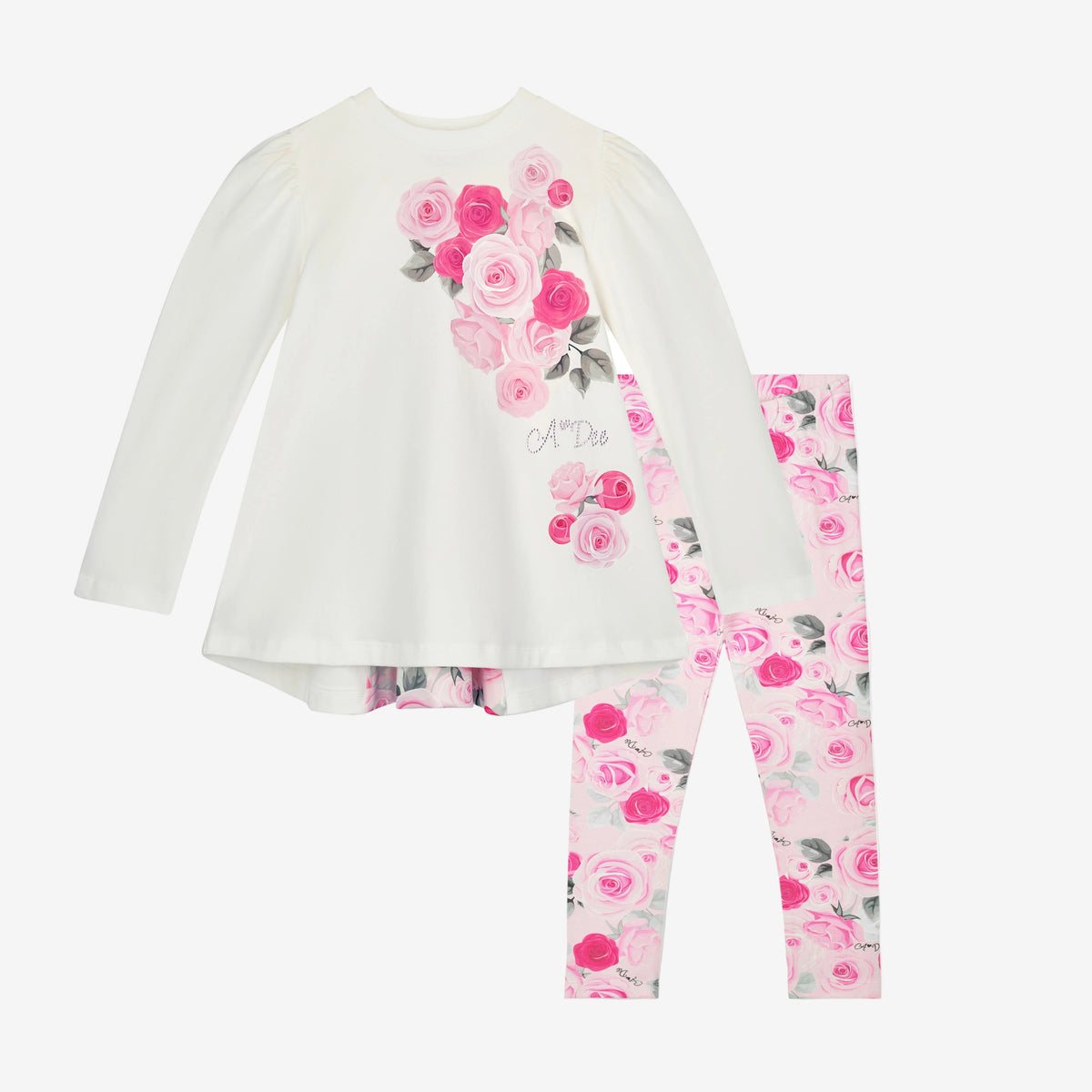 A Dee Ayla Rose Print Insert Legging Set | Casa Childrenswear