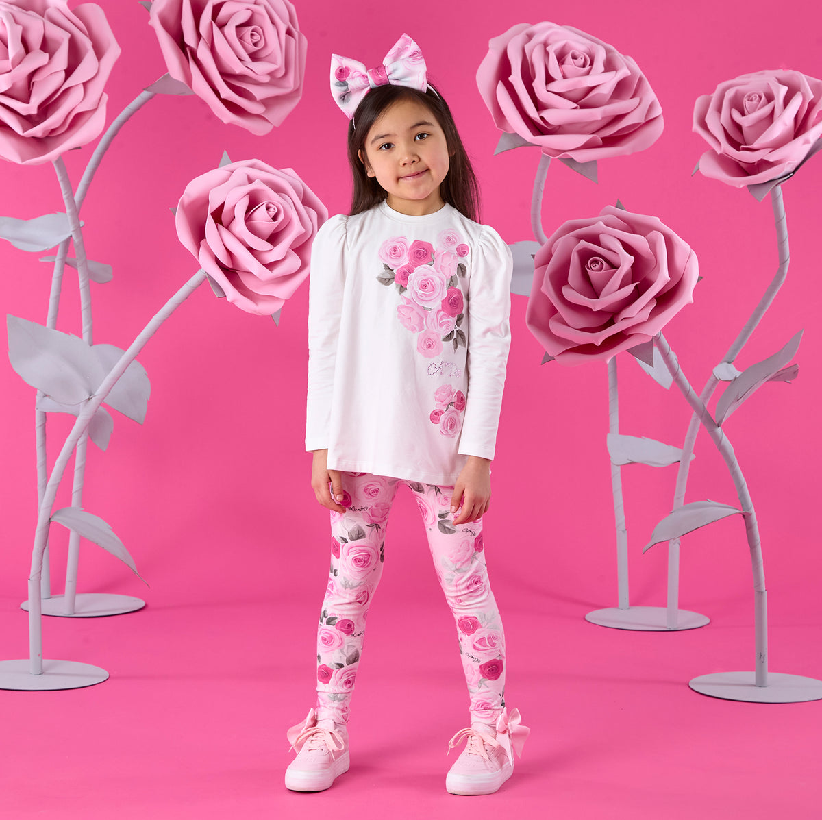A Dee Ayla Rose Print Insert Legging Set | Casa Childrenswear