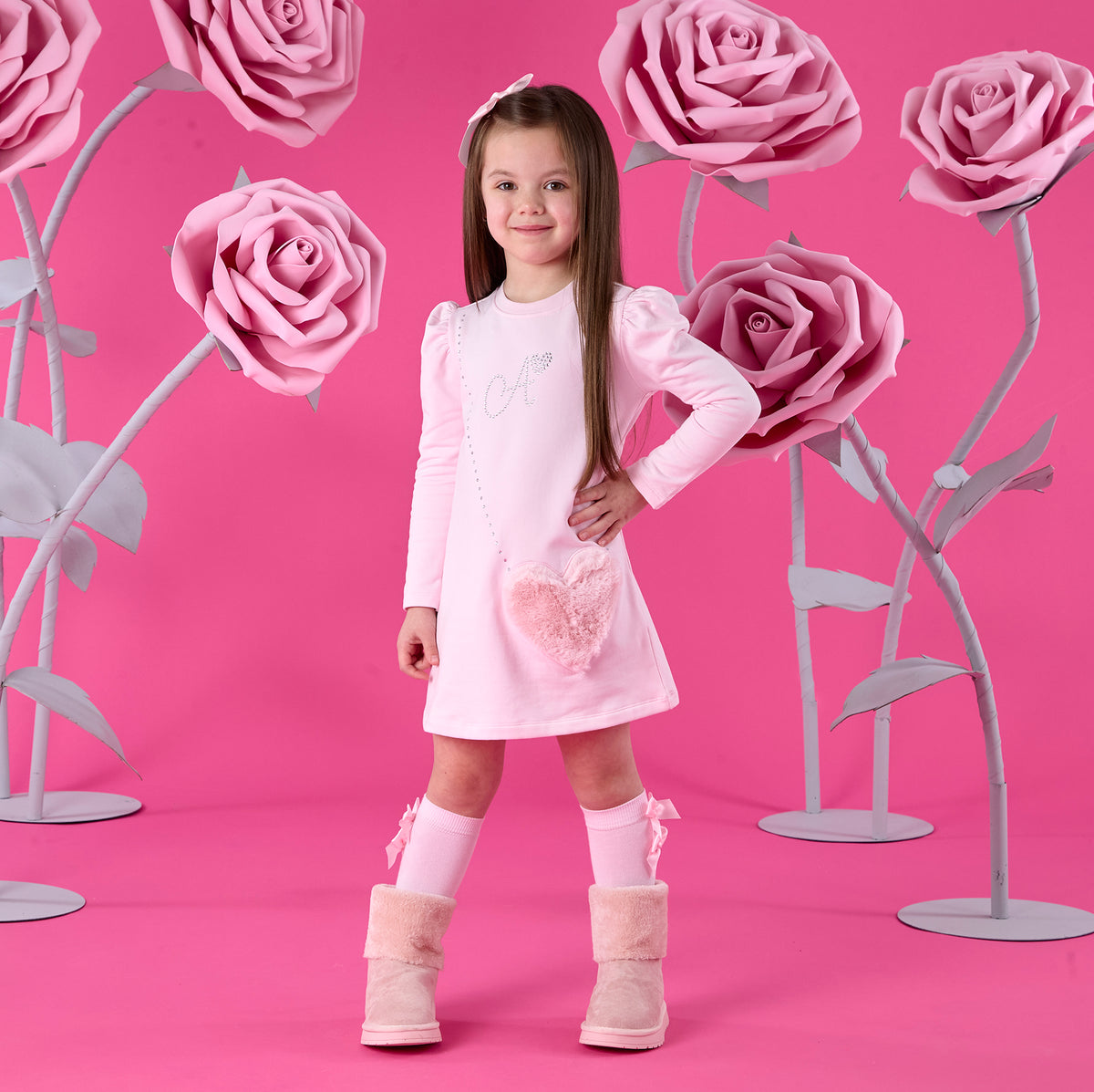 A Dee Alyssa Pink Fur Handbag Dress | Casa Childrenswear