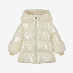 A Dee Avery White Short Fur Trim Jacket | Casa Childrenswear