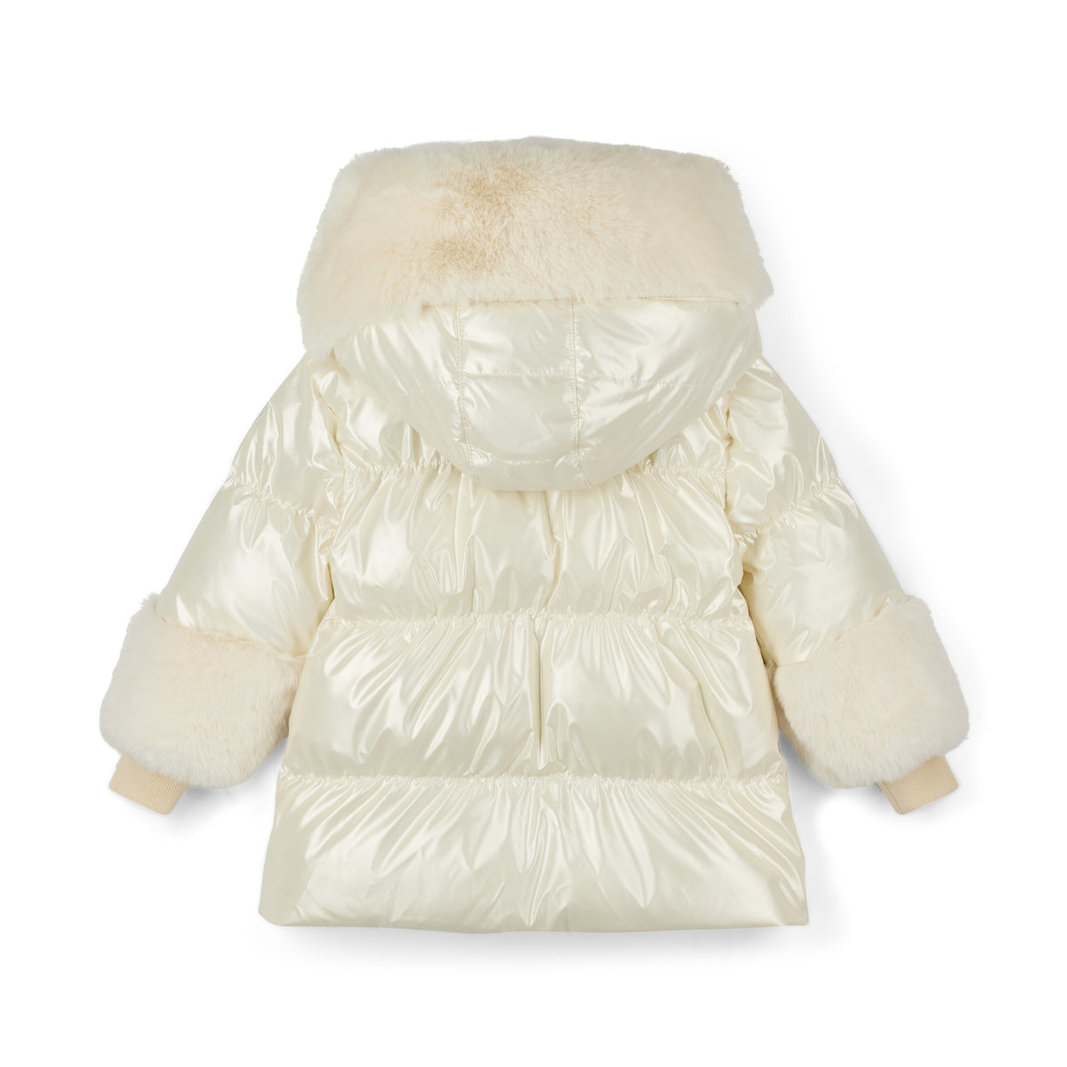A Dee Avery White Short Fur Trim Jacket | Casa Childrenswear