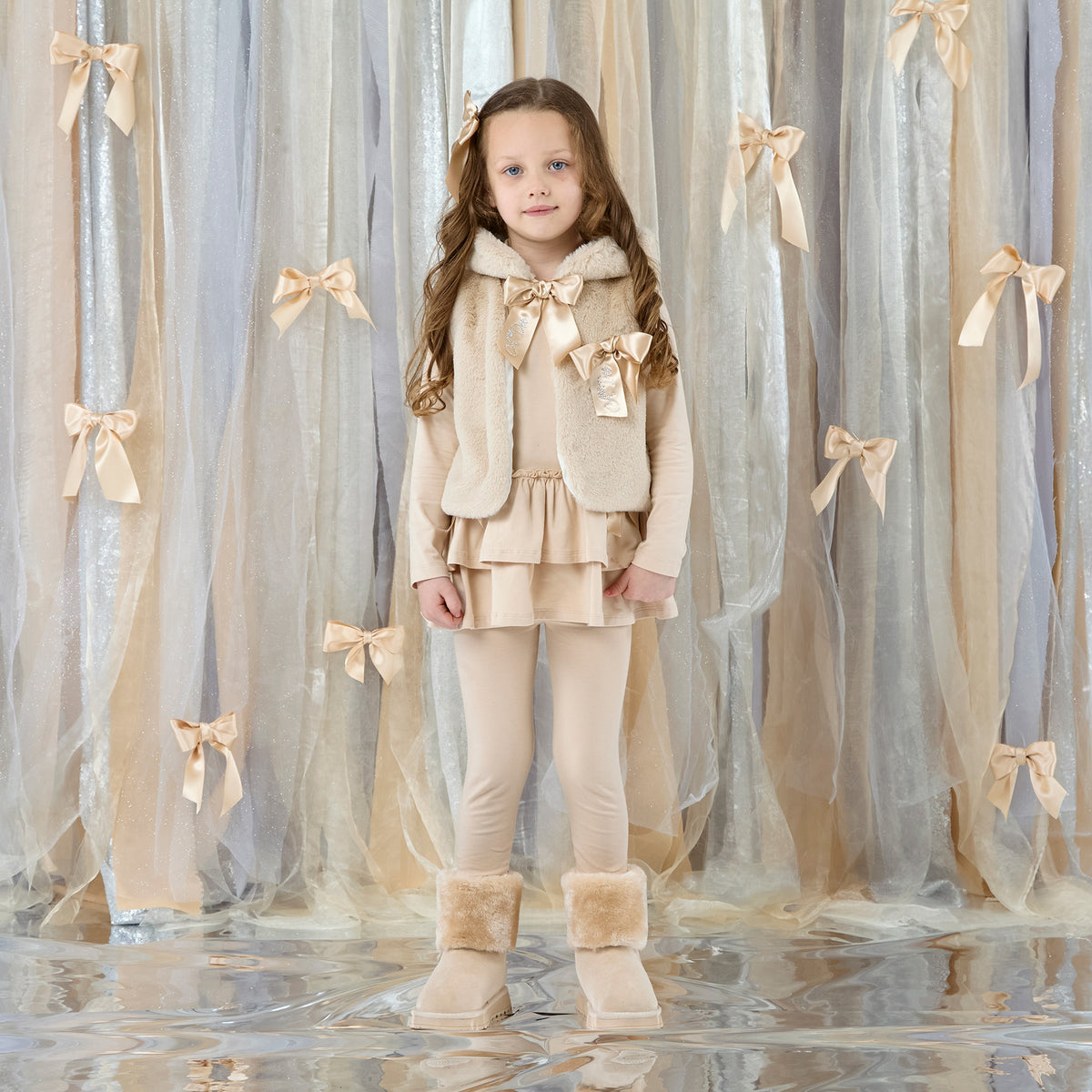 A Dee Anna Pink Fur Gilet | Casa Childrenswear