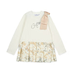 A Dee Blake White Bow Print Peplum Legging Set | Casa Childrenswear