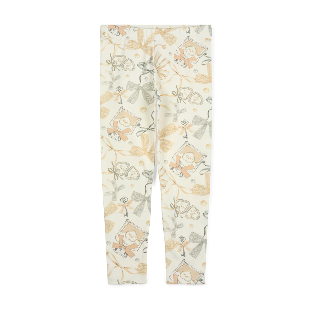 A Dee Blake White Bow Print Peplum Legging Set | Casa Childrenswear