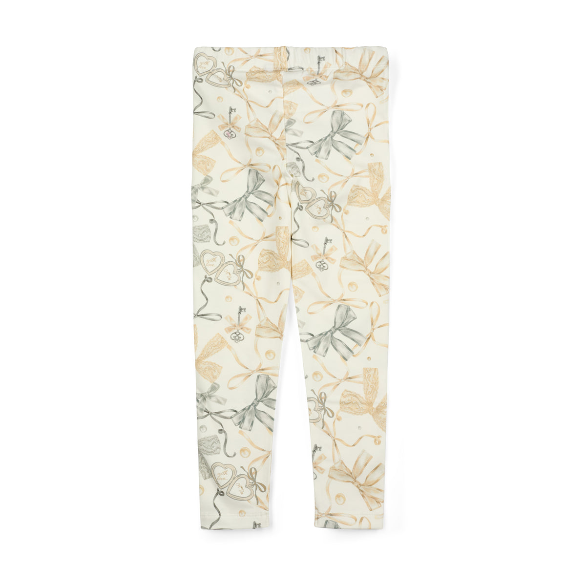 A Dee Blake White Bow Print Peplum Legging Set | Casa Childrenswear