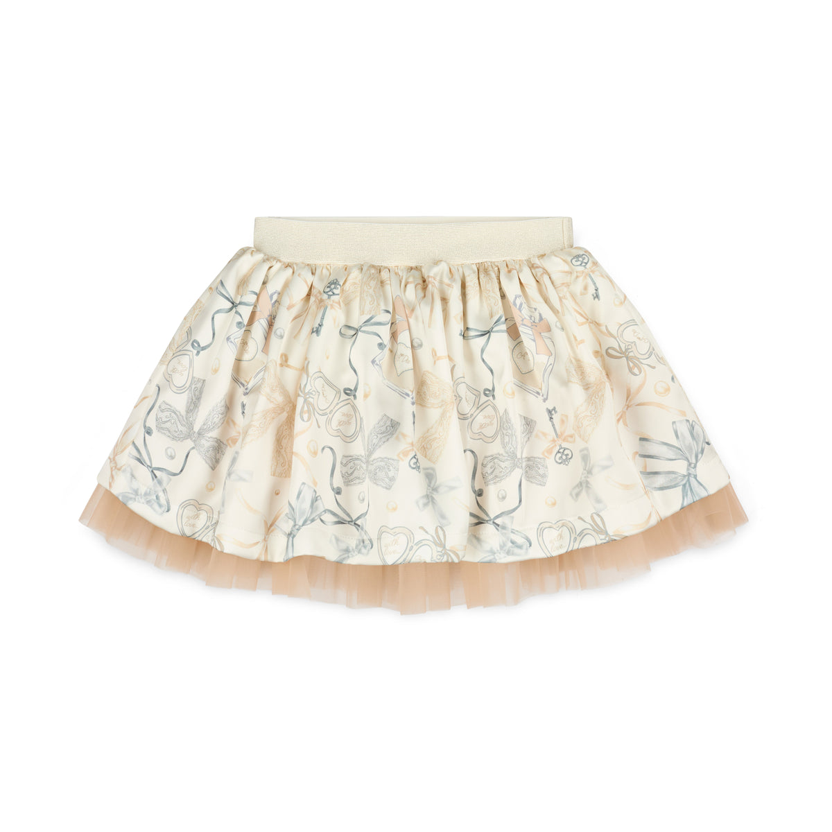 A Dee Brie Beige Bow Print Skirt Set | Casa Childrenswear