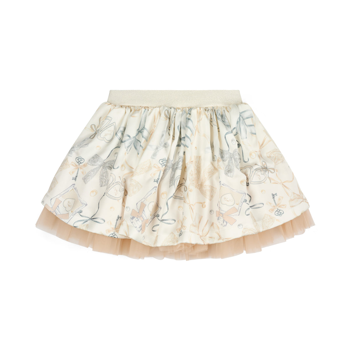 A Dee Brie Beige Bow Print Skirt Set | Casa Childrenswear
