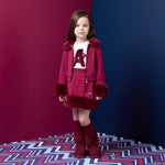 A Dee Audrey Cherry Fur Trim Bomber | Casa Childrenswear