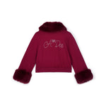 A Dee Audrey Cherry Fur Trim Bomber | Casa Childrenswear