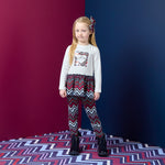 A Dee Crissy Navy Chevron Print Peplum Legging Set | Casa Childrenswear