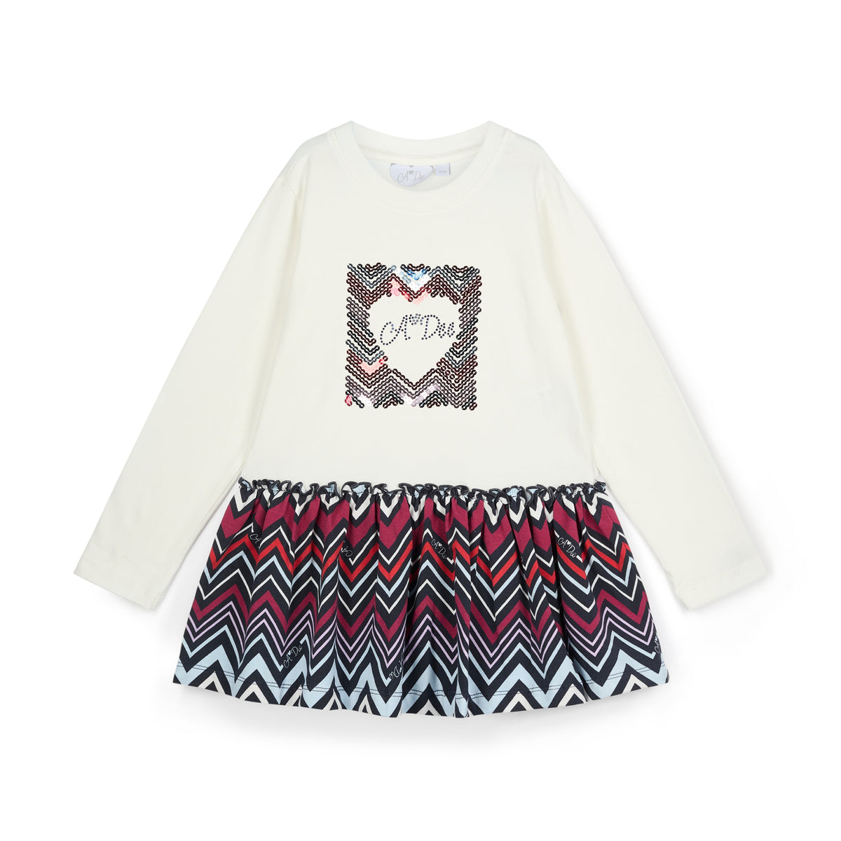 A Dee Crissy Navy Chevron Print Peplum Legging Set | Casa Childrenswear