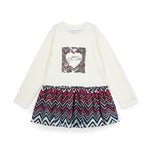 A Dee Crissy Navy Chevron Print Peplum Legging Set | Casa Childrenswear