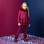 A Dee Alina Cherry Fur Trim Legging Set | Casa Childrenswear