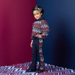 A Dee Coco Navy Chevron Print Flare Tracksuit | Casa Childrenswear