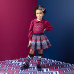 A Dee Chloe Navy Chevron Print Skirt Set | Casa Childrenswear