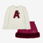 A Dee Andrea Cherry Fur Skirt Set | Casa Childrenswear