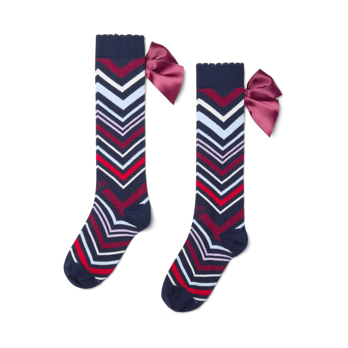 A Dee Alessandra Navy Chevron Knee High Sock | Casa Childrenswear