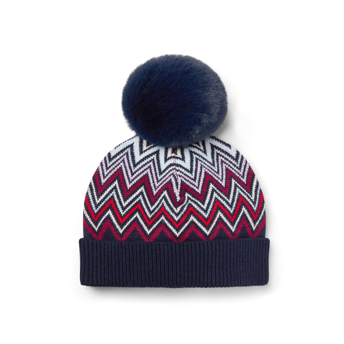 A Dee Chelsy Navy Chevron Pom Pom Hat | Casa Childrenswear