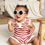 The Bear Beach Red Stripe Shorts & T-Shirt