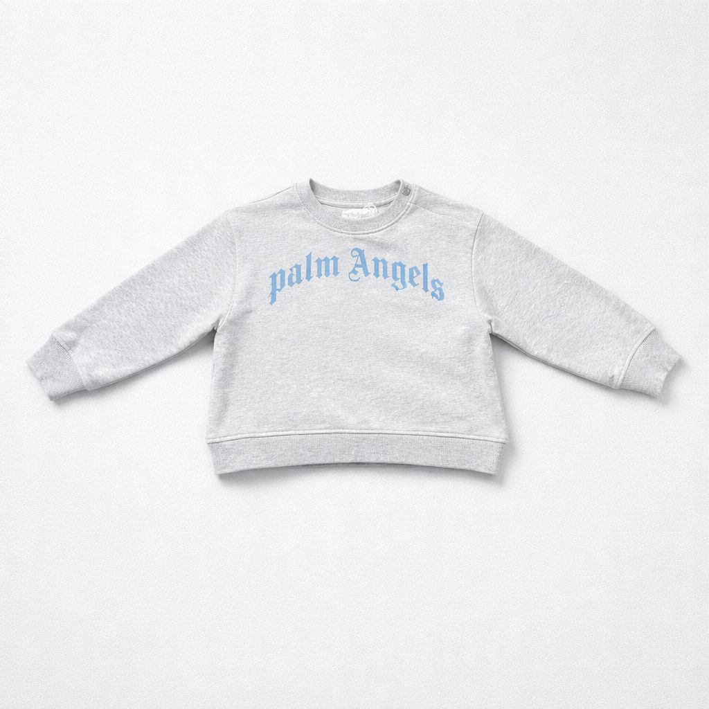 Palm Angels Boys Gray Classic Crew Sweatshirt | Casa Childrenswear