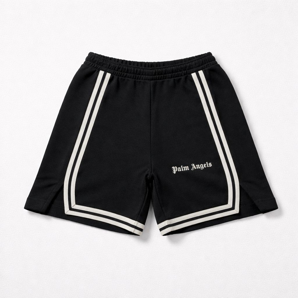 Palm Angels Boys Black Contrast Sweat Short | Casa Childrenswear