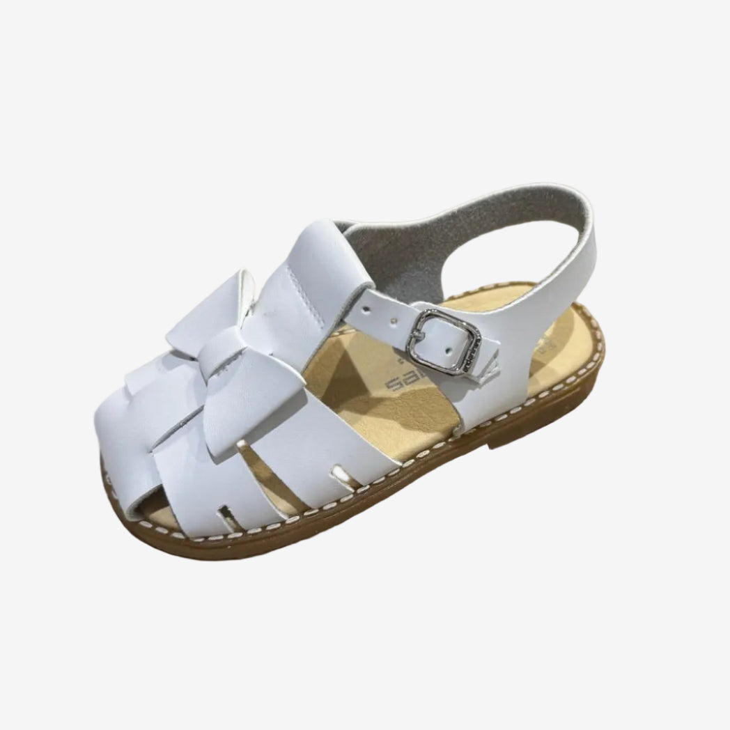 Andanines White Multi Strap Sandal Leather Sole | Casa Childrenswear