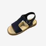 Andanines Navy Open Toe Leather Sandal | Casa Childrenswear