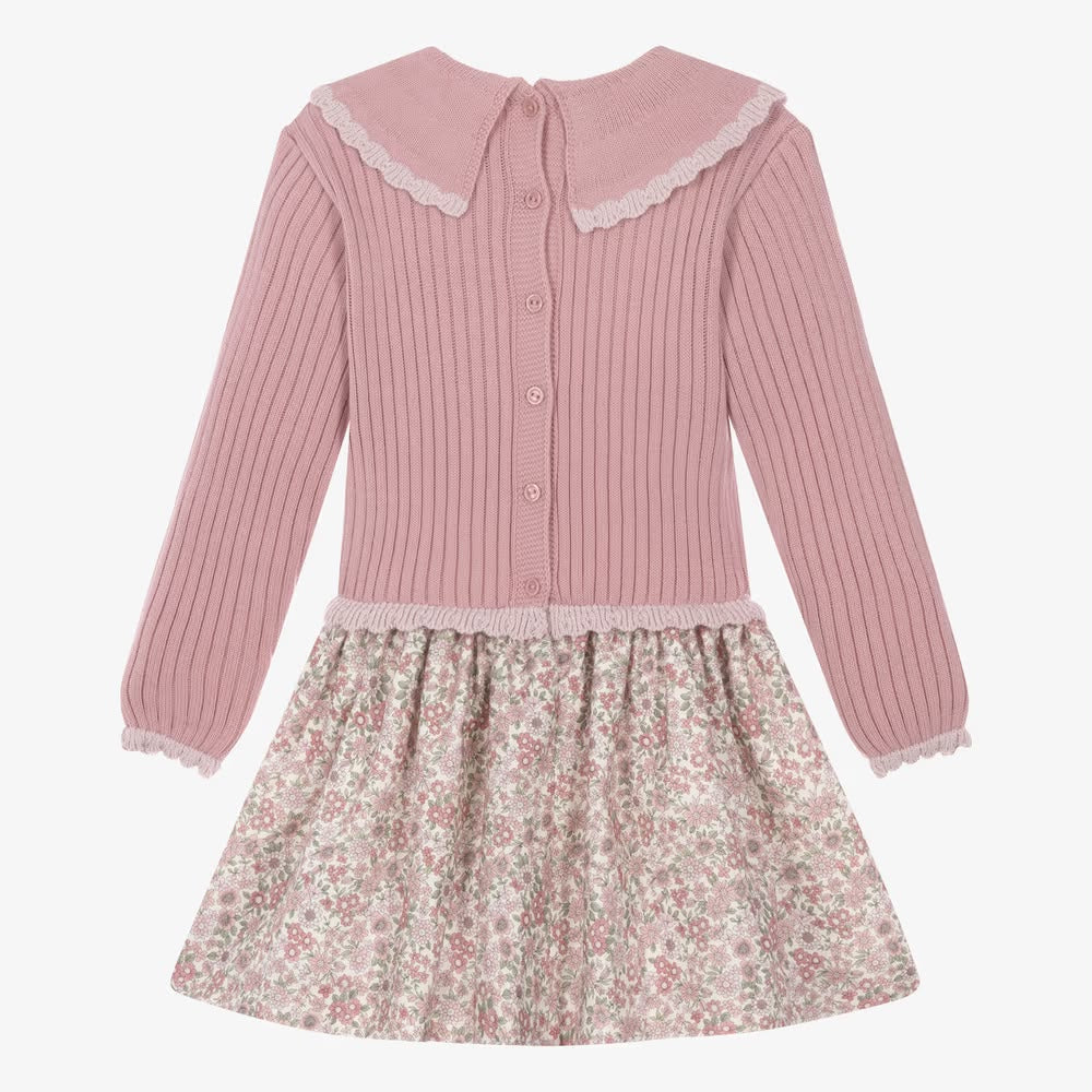 Girls Pink Dress with Flower Print