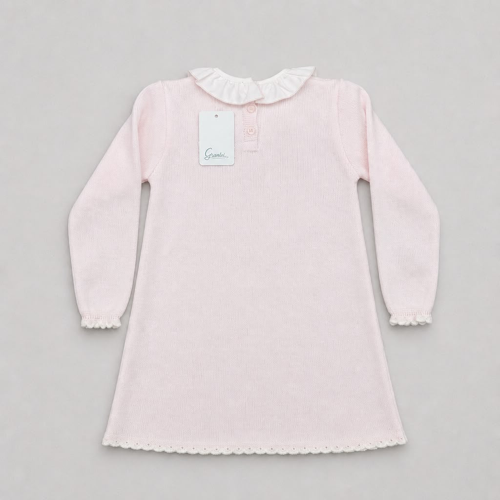 Granlei Girls Pink Knitted Dress - back view