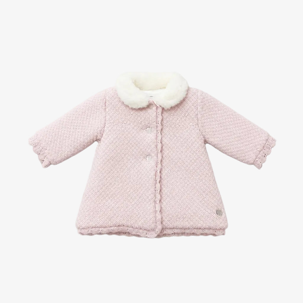 Paz Rodriguez Baby Girls Pink Knitted Coat - front view