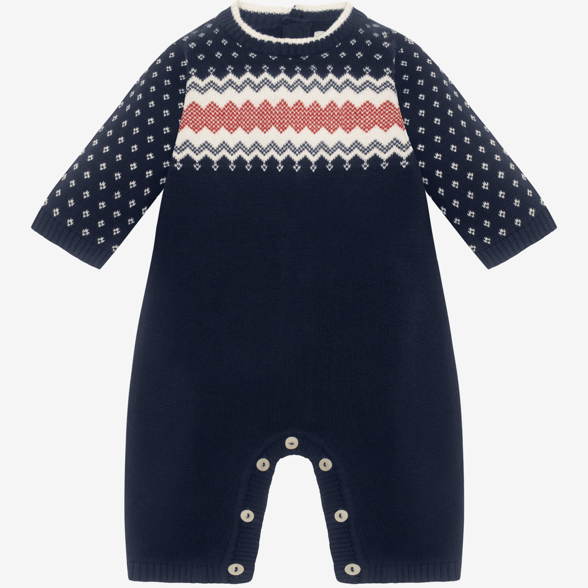 Emile et Rose Keane Navy Knitted Babygrow & Hat | Casa Childrenswear