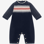 Emile et Rose Keane Navy Knitted Babygrow & Hat | Casa Childrenswear