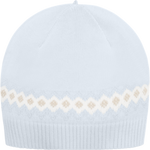 Kristian Blue Kniited Babygrow with Bear Print & Hat