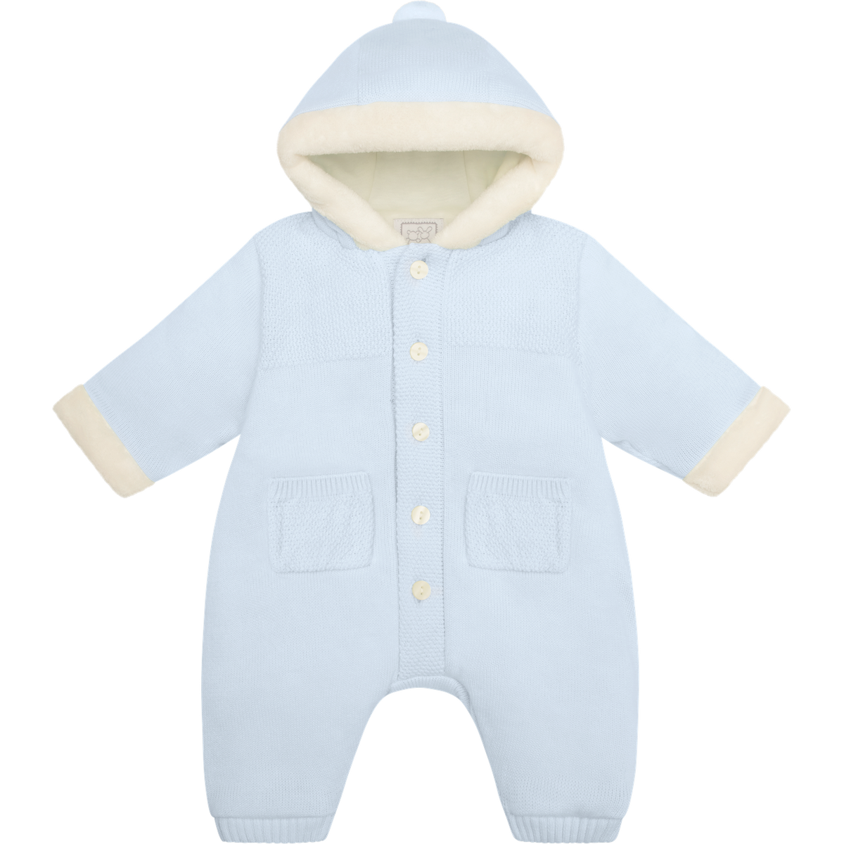 Emile et Rose Kane Blue Fur Trim Pramsuit | Casa Childrenswear