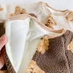 Bear Cream Fleece Romper