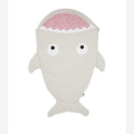 Baby Bites Shark Footmuff Stone/ Pink Rosa Inner | Casa Childrenswear