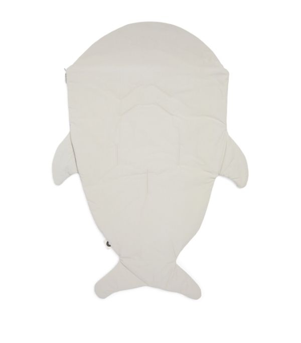 Baby Bites Shark Footmuff Stone/ Pink Rosa Inner | Casa Childrenswear