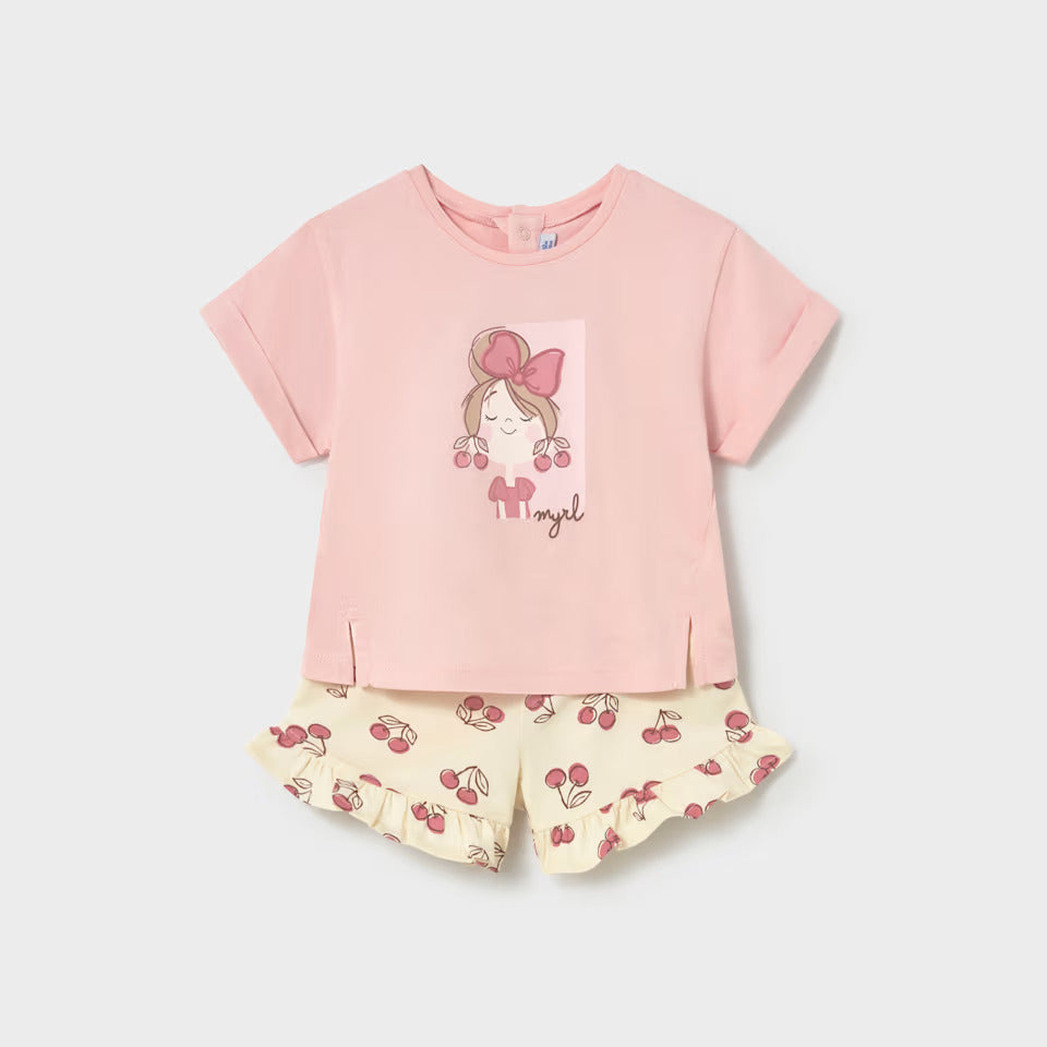 Mayoral Pink & Beige Short Set | Casa Childrenswear